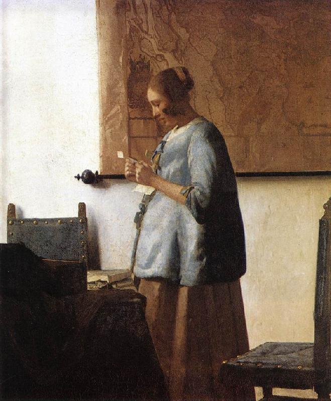 Jan Vermeer Woman in Blue Reading a Letter Sweden oil painting art